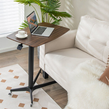 Mobile Standing Desk, Height Adjustable, Locking Casters