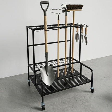 Mobile Steel Garden Tool Rack with Castors