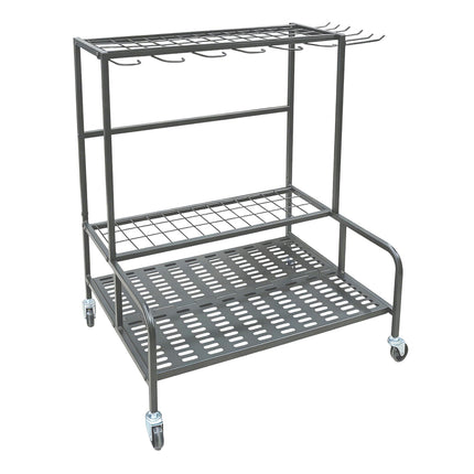 Mobile Steel Garden Tool Rack with Castors