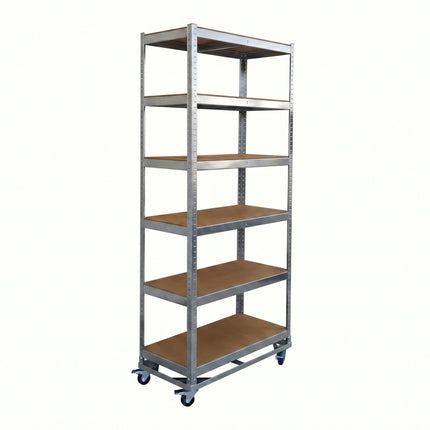 Mobile Steel Shelving Unit – Adjustable Shelves, Braked Castors