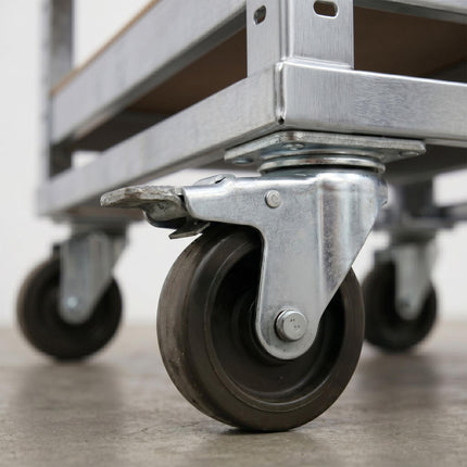 Mobile Steel Shelving Unit – Adjustable Shelves, Braked Castors
