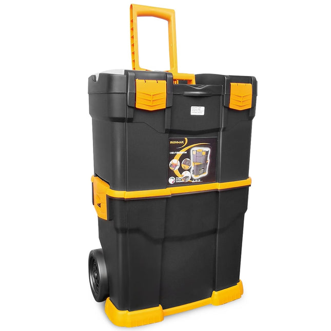 Mobile Tool Box with Wheels, 3-in-1 Stackable Design