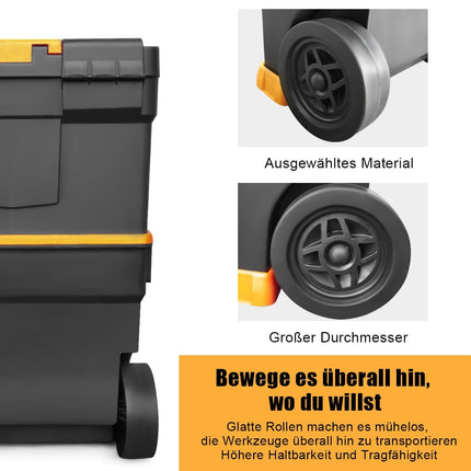 Mobile Tool Box with Wheels, 3-in-1 Stackable Design