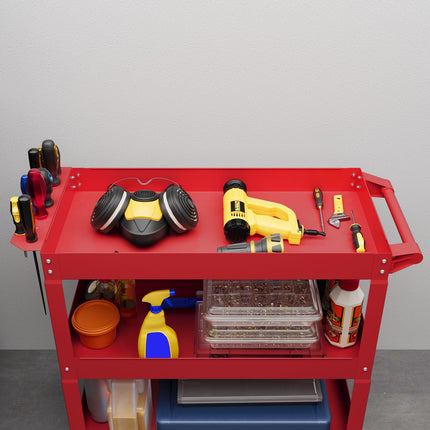 Mobile Tool Cart – 3-Tier Steel, Locking Wheels