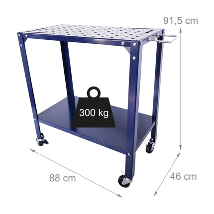 Mobile Welding Table with Perforated Steel Top