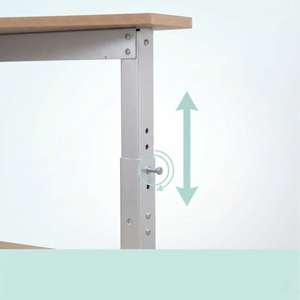 Mobile Workbench With Casters, Pegboard, Adjustable Height