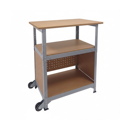 Mobile Workbench With Casters, Pegboard, Adjustable Height