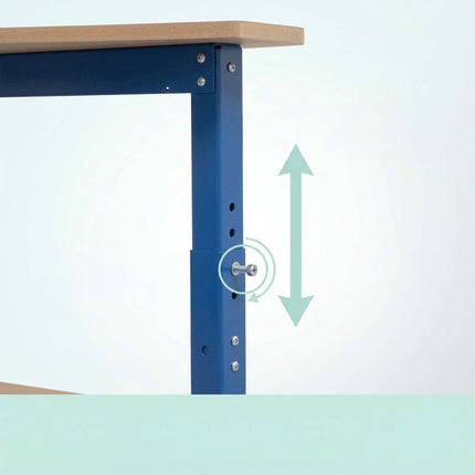Mobile Workbench With Casters, Pegboard, Adjustable Height