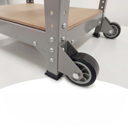 Mobile Workbench With Casters, Pegboard, Adjustable Height