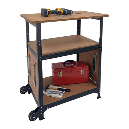 Mobile Workbench With Castors – Height Adjustable, Pegboard