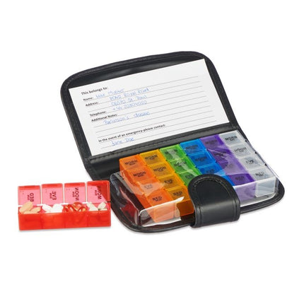 Mobile box for tablets 7 days 4 compartments