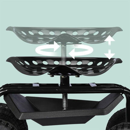 Mobile garden seat with storage