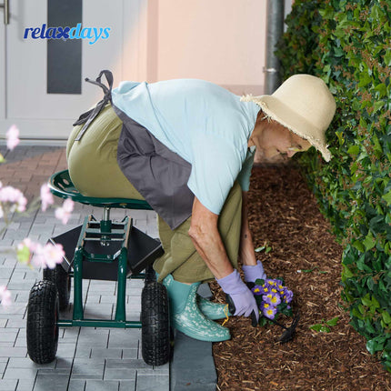 Mobile garden seat with storage