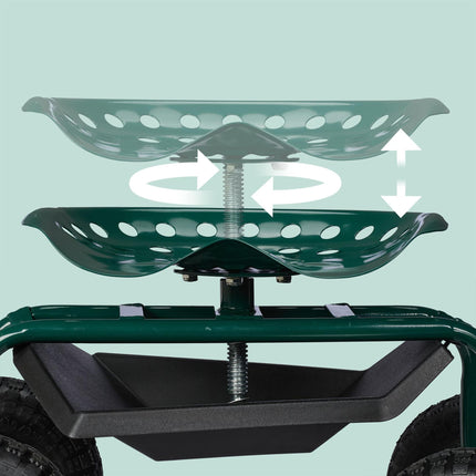 Mobile garden seat with storage