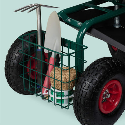 Mobile garden seat with storage