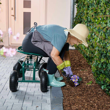 Mobile garden seat with storage