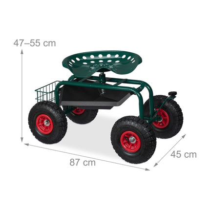 Mobile garden seat with storage
