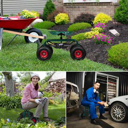Mobile garden seat with storage