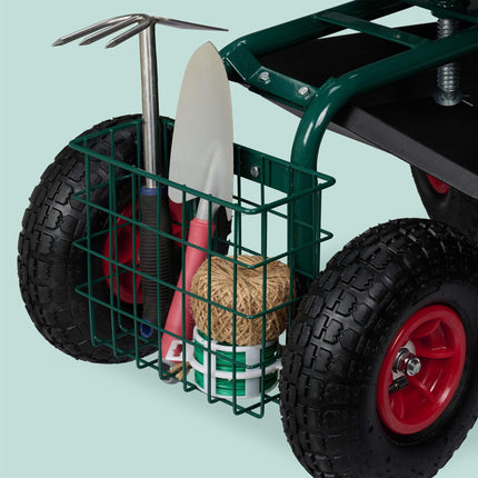 Mobile garden seat with storage