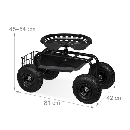 Mobile garden seat with storage