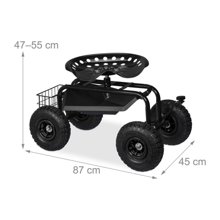 Mobile garden seat with storage