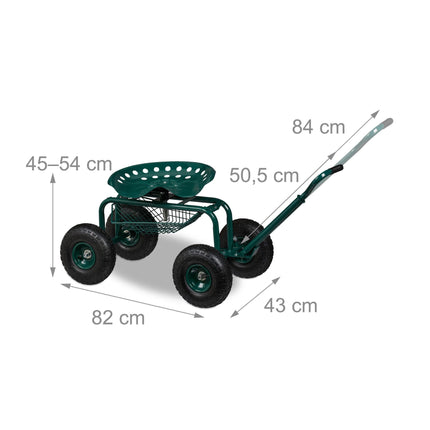 Mobile garden seat with storage