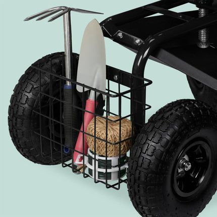 Mobile garden seat with storage