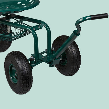 Mobile garden seat with storage