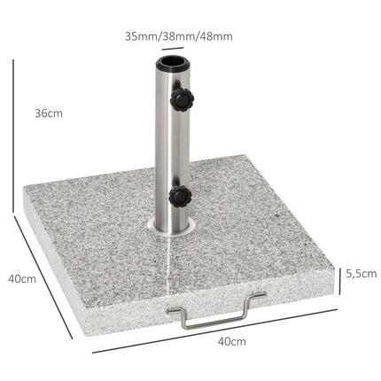 Umbrella base in marble, 28 kg stand in stainless steel