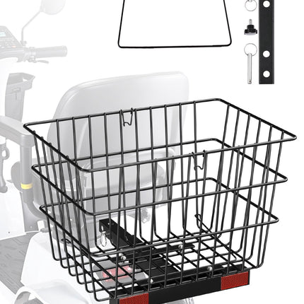 Mobility Scooter Rear Basket, Metal Wire, 1-Inch Receiver