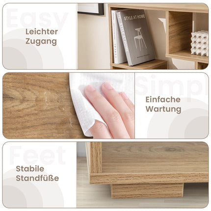Modern Bookshelf with Open Shelves & Anti-Tip Design