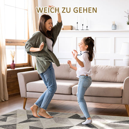 Modern Geometric Rug, 170x120 cm, Grey/Black/White