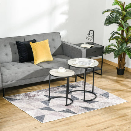 Modern Geometric Rug, 170x120 cm, Grey/Black/White