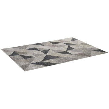 Geometric modern rug 230x160 cm for living room, grey/black/white