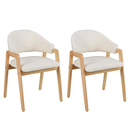 Modern Dining Chairs Set of 2, Padded Seat, White