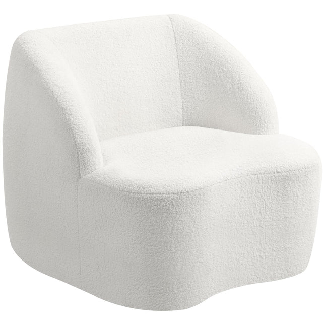 Moderne Fleece Fauteuil - Gezellig Crèmewit voor Thuis