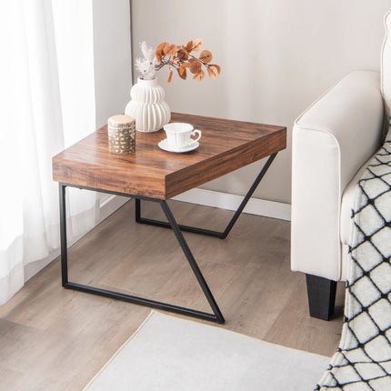 Modern Nesting Coffee Table Set, Black & Brown, 120x60x46 cm
