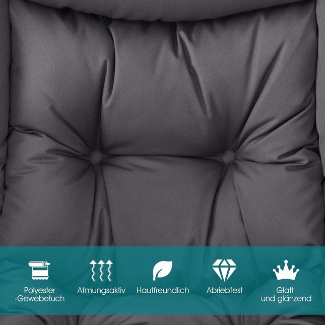 Moderne relaxfauteuil met armleuningen en zijvak, grijs
