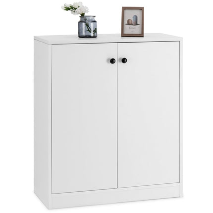 Modern White Sideboard – 2 Doors, 3 Shelves, Storage Cabinet