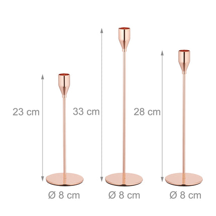 Modern candlesticks in a set of 3