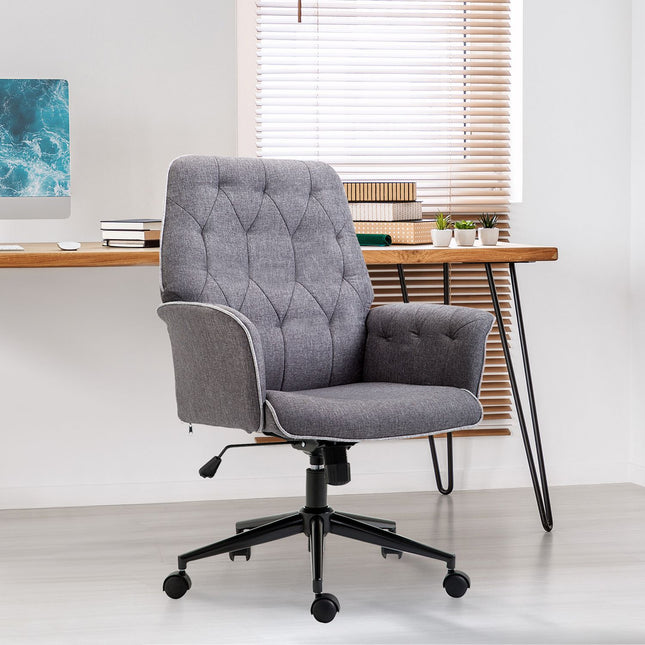 Office chair with tilt function, height adjustable, dark grey