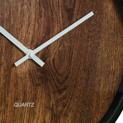 Modern wall clock in wooden look