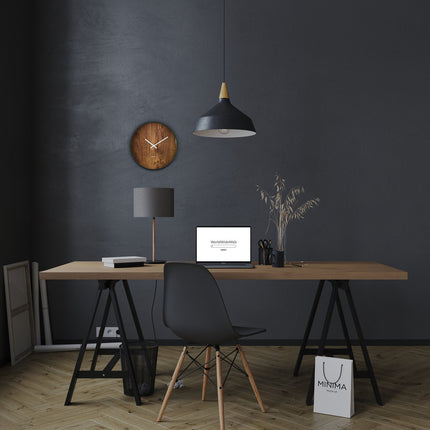 Modern wall clock in wooden look