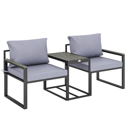 Modular Balcony Furniture Set with Cushions, 3-Piece