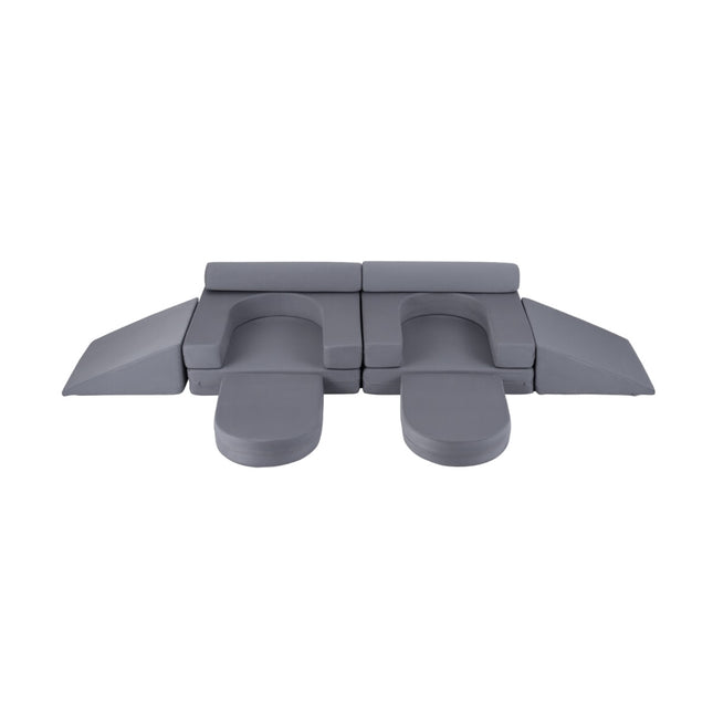 Modular Kids Play Couch, 10-Piece Foam Set, Grey