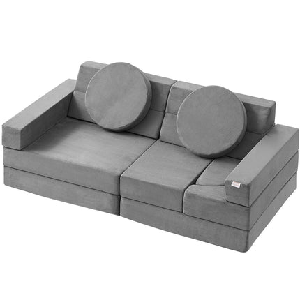 Modular Kids Play Couch, 15-Piece Foam Sofa Set