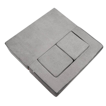 Modular Kids Play Couch, 4-Piece, Washable Cover, Grey