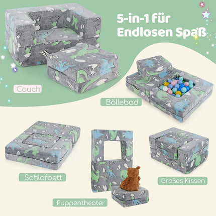 Modular Kids Sofa – Glow-in-the-Dark Play Couch, 71x53x34.5 cm