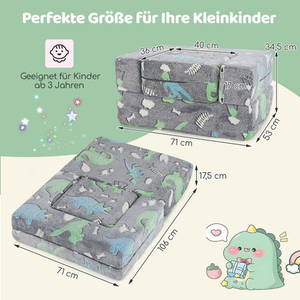 Modular Kids Sofa – Glow-in-the-Dark Play Couch, 71x53x34.5 cm