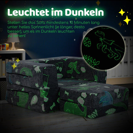 Modular Kids Sofa – Glow-in-the-Dark Play Couch, 71x53x34.5 cm